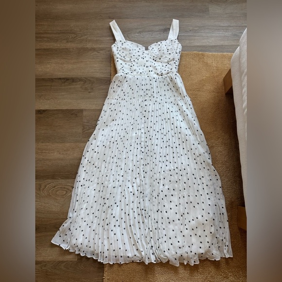 🖤NWOT Self-Portrait Polka Dot Chiffon Midi Dress - Picture 5 of 13